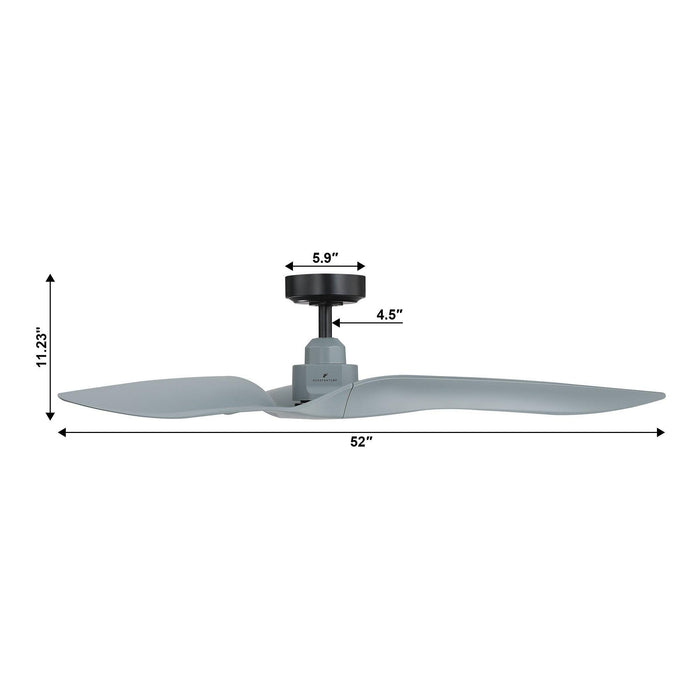 52" Punjab Industrial DC Motor Downrod Mount Reversible Ceiling Fan with Remote Control - Sweatfully
