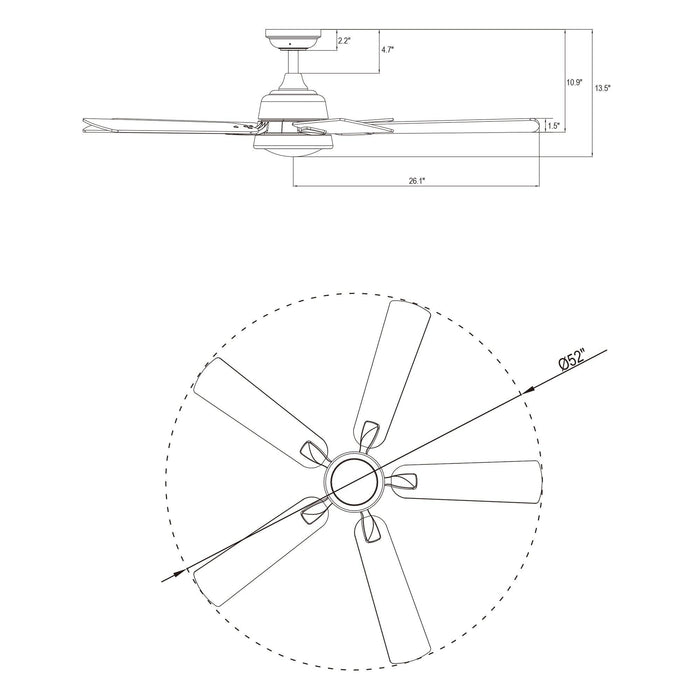 52" Tata Nagar Industrial Brush Nickel Downrod Mount Reversible Ceiling Fan with Lighting and Remote Control - Sweatfully