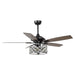 52" Tibuh Modern Downrod Mount Reversible Crystal Ceiling Fan with Lighting and Remote Control - Sweatfully