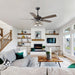 52" Tibuh Modern Downrod Mount Reversible Crystal Ceiling Fan with Lighting and Remote Control - Sweatfully