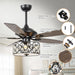 52" Tibuh Modern Downrod Mount Reversible Crystal Ceiling Fan with Lighting and Remote Control - Sweatfully