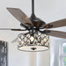 52" Tibuh Modern Downrod Mount Reversible Crystal Ceiling Fan with Lighting and Remote Control - Sweatfully