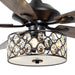 52" Tibuh Modern Downrod Mount Reversible Crystal Ceiling Fan with Lighting and Remote Control - Sweatfully
