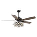 52" Tibuh Modern Downrod Mount Reversible Crystal Ceiling Fan with Lighting and Remote Control - Sweatfully