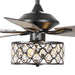 52" Tibuh Modern Downrod Mount Reversible Crystal Ceiling Fan with Lighting and Remote Control - Sweatfully