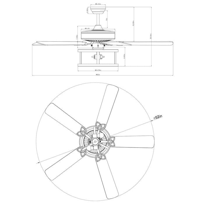 52" Urbana Downrod Mount Reversible Industrial Ceiling Fan with Lighting and Pull Chain - Sweatfully