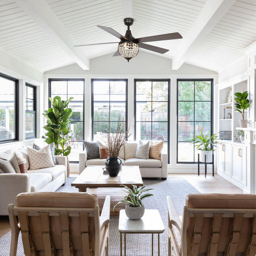 52" Varanasi Traditional Downrod Mount Ceiling Fan with Lighting and Remote Control - Sweatfully