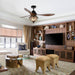 52" Vicky Farmhouse DC Motor Downrod Mount Reversible Ceiling Fan with Lighting and Remote Control - Sweatfully