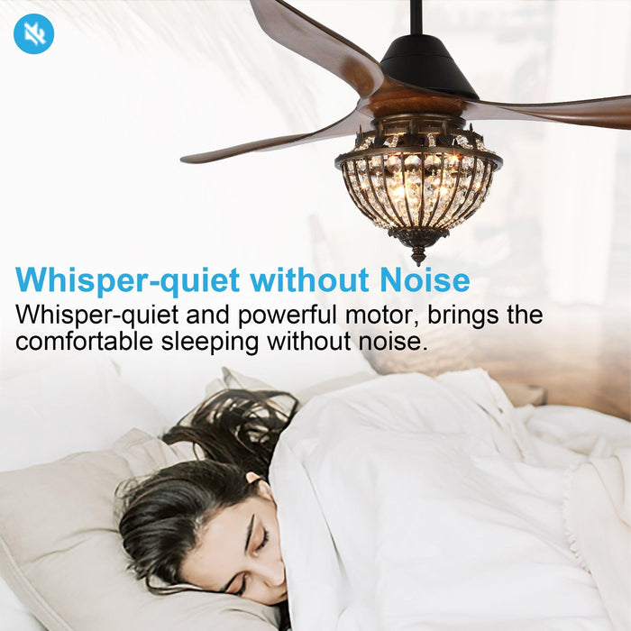 52" Vicky Farmhouse DC Motor Downrod Mount Reversible Ceiling Fan with Lighting and Remote Control - Sweatfully