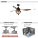52" Vicky Farmhouse DC Motor Downrod Mount Reversible Ceiling Fan with Lighting and Remote Control - Sweatfully