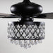 52" Wethington Modern Downrod Mount Reversible Crystal Ceiling Fan with Lighting and Remote Control - Sweatfully