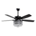 52" Wethington Modern Downrod Mount Reversible Crystal Ceiling Fan with Lighting and Remote Control - Sweatfully