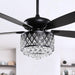 52" Wethington Modern Downrod Mount Reversible Crystal Ceiling Fan with Lighting and Remote Control - Sweatfully