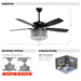 52" Wethington Modern Downrod Mount Reversible Crystal Ceiling Fan with Lighting and Remote Control - Sweatfully