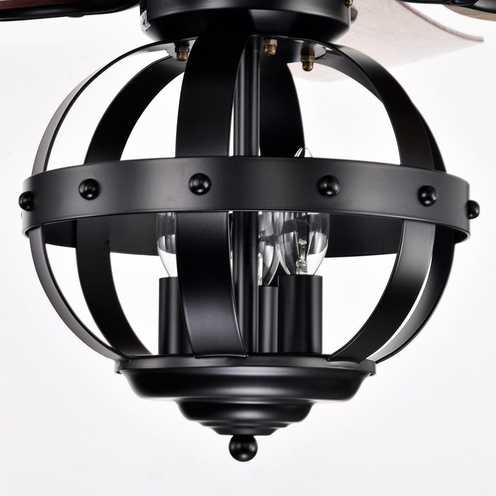 52" Wilburton Industrial Downrod Mount Reversible Ceiling Fan with Lighting and Remote Control - Sweatfully