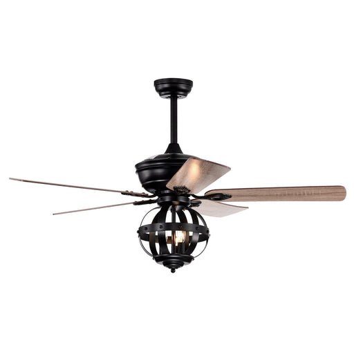 52" Wilburton Industrial Downrod Mount Reversible Ceiling Fan with Lighting and Remote Control - Sweatfully