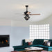 52" Wilburton Industrial Downrod Mount Reversible Ceiling Fan with Lighting and Remote Control - Sweatfully