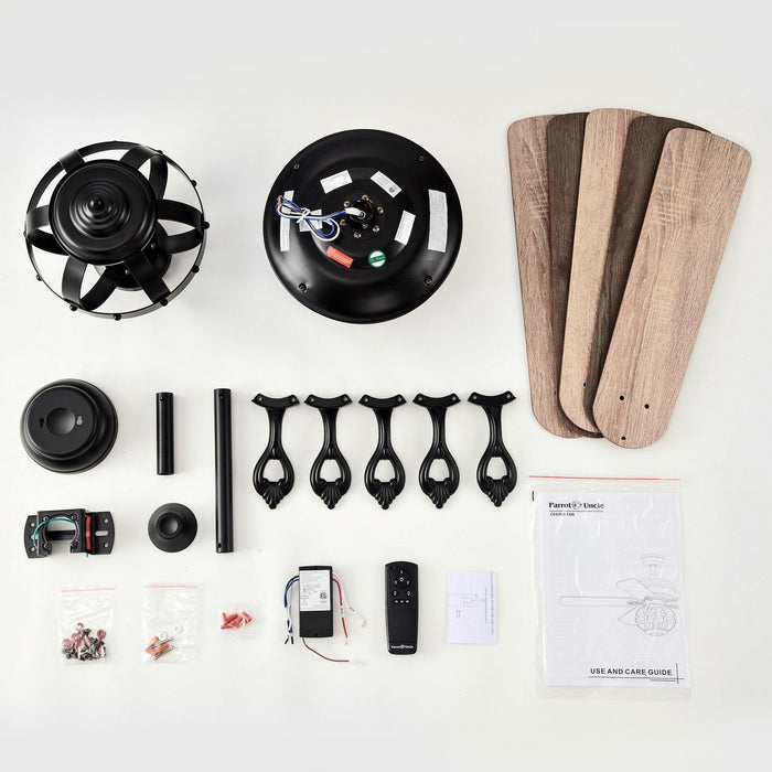 52" Wilburton Industrial Downrod Mount Reversible Ceiling Fan with Lighting and Remote Control - Sweatfully