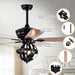 52" Wilburton Industrial Downrod Mount Reversible Ceiling Fan with Lighting and Remote Control - Sweatfully