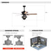 52" Wilburton Industrial Downrod Mount Reversible Ceiling Fan with Lighting and Remote Control - Sweatfully