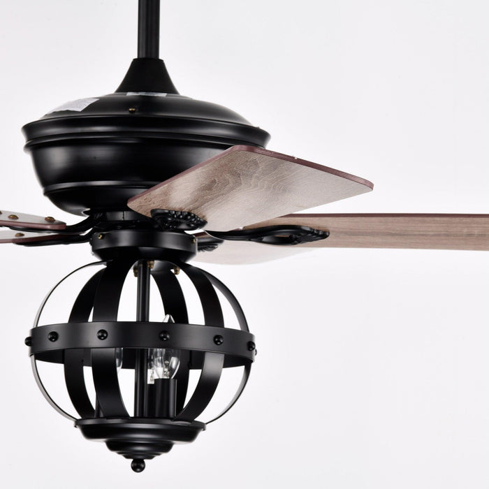 52" Wilburton Industrial Downrod Mount Reversible Ceiling Fan with Lighting and Remote Control - Sweatfully