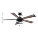 52" Windmill Industrial Downrod Mount Reversible Ceiling Fan with Lighting and Remote Control - Sweatfully