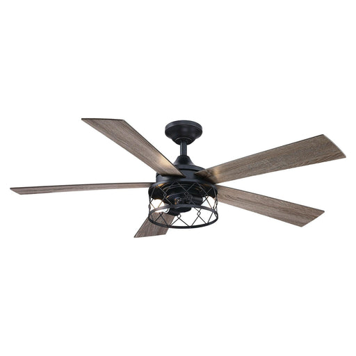 52" Windmill Industrial Downrod Mount Reversible Ceiling Fan with Lighting and Remote Control - Sweatfully