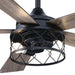52" Windmill Industrial Downrod Mount Reversible Ceiling Fan with Lighting and Remote Control - Sweatfully