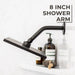 8 in. Stainless Steel Shower Head Extension Arm with Flange (Black Finish) - Sweatfully