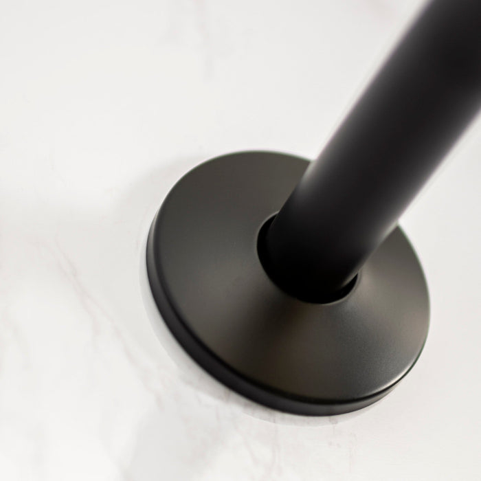 8 in. Stainless Steel Shower Head Extension Arm with Flange (Black Finish) - Sweatfully