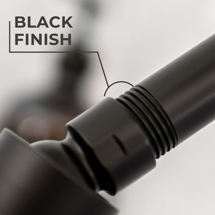 8 in. Stainless Steel Shower Head Extension Arm with Flange (Black Finish) - Sweatfully
