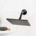 8 in. Stainless Steel Shower Head Extension Arm with Flange (Black Finish) - Sweatfully
