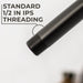 8 in. Stainless Steel Shower Head Extension Arm with Flange (Black Finish) - Sweatfully
