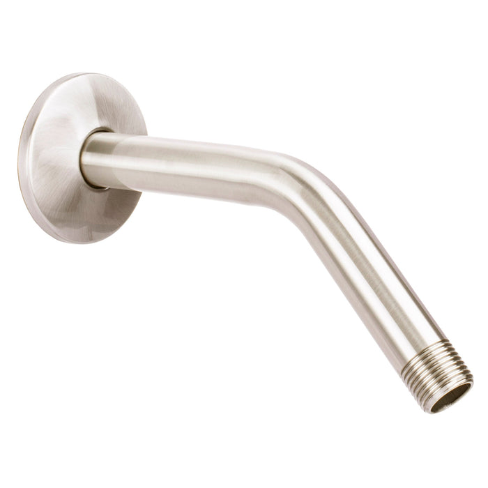 8 in. Stainless Steel Shower Head Extension Arm with Flange (Brushed Nickel Finish) - Sweatfully
