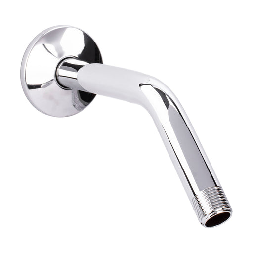 8 in. Stainless Steel Shower Head Extension Arm with Flange (Chrome Finish) - Sweatfully