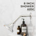 8 in. Stainless Steel Shower Head Extension Arm with Flange (Chrome Finish) - Sweatfully