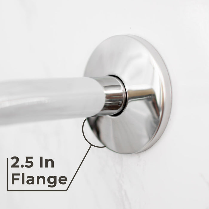 8 in. Stainless Steel Shower Head Extension Arm with Flange (Chrome Finish) - Sweatfully