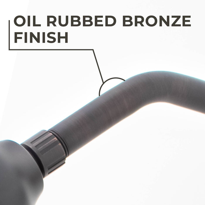 8 in. Stainless Steel Shower Head Extension Arm with Flange (Oil-Rubbed Bronze Finish) - Sweatfully