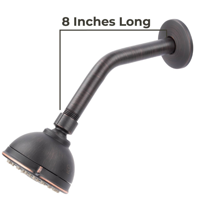 8 in. Stainless Steel Shower Head Extension Arm with Flange (Oil-Rubbed Bronze Finish) - Sweatfully
