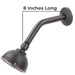 8 in. Stainless Steel Shower Head Extension Arm with Flange (Oil-Rubbed Bronze Finish) - Sweatfully