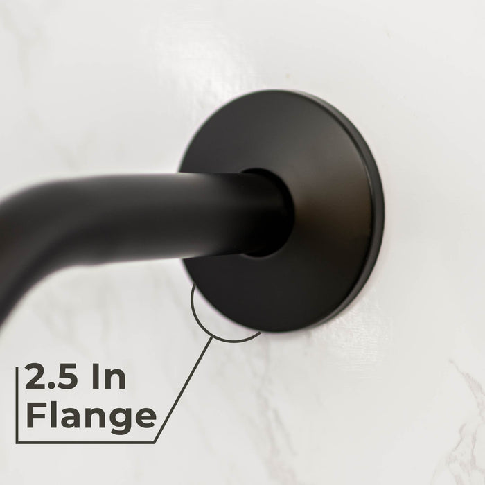 8 in. Stainless Steel Shower Head Extension Arm with Flange (Oil-Rubbed Bronze Finish) - Sweatfully