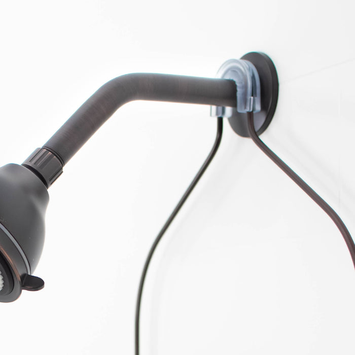 8 in. Stainless Steel Shower Head Extension Arm with Flange (Oil-Rubbed Bronze Finish) - Sweatfully