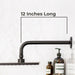 12 in. L-Shaped Shower Head Extension Arm (Black Finish) - Sweatfully