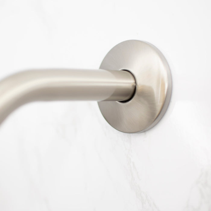 12 in. L-Shaped Shower Head Extension Arm (Brushed Nickel Finish) - Sweatfully