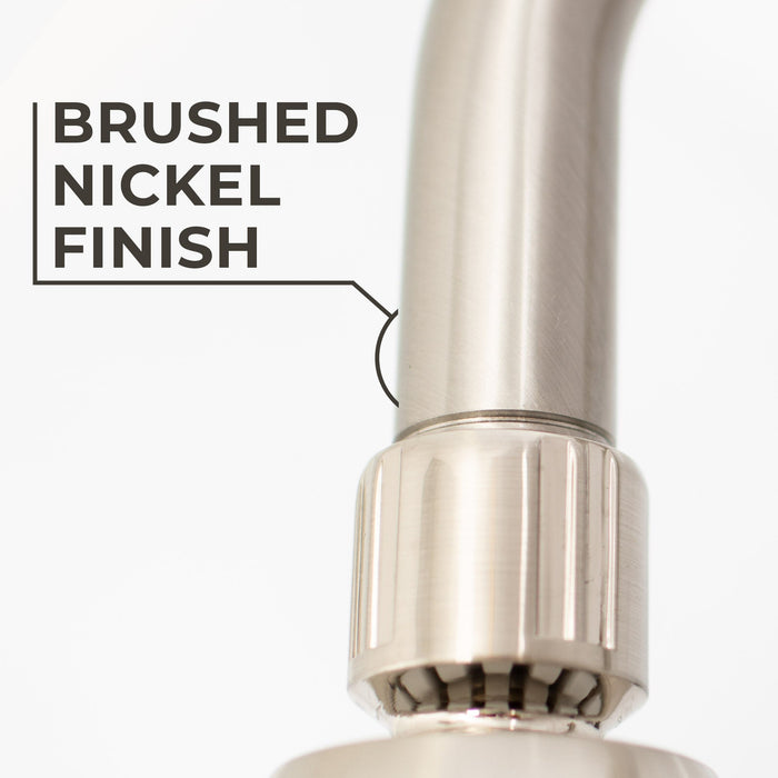 12 in. L-Shaped Shower Head Extension Arm (Brushed Nickel Finish) - Sweatfully