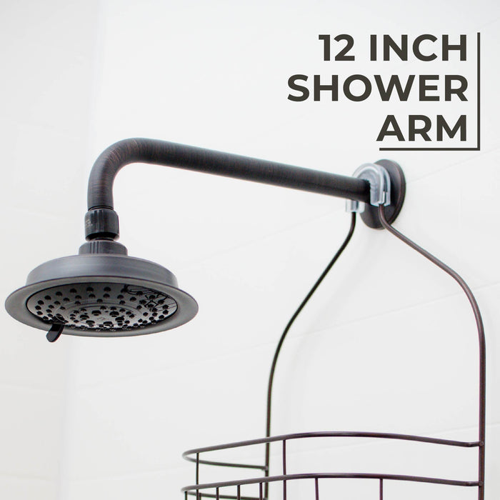 12 in. L-Shaped Shower Head Extension Arm (Oil-Rubbed Bronze Finish) - Sweatfully