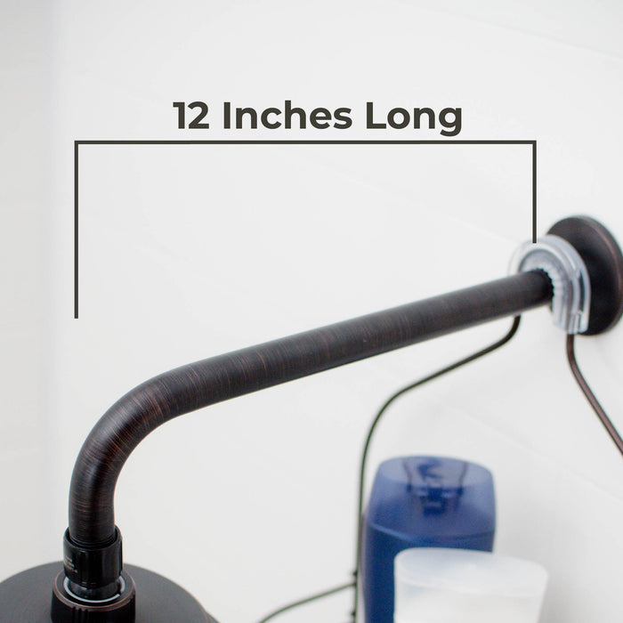 12 in. L-Shaped Shower Head Extension Arm (Oil-Rubbed Bronze Finish) - Sweatfully