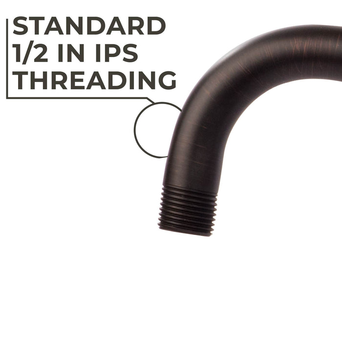 12 in. L-Shaped Shower Head Extension Arm (Oil-Rubbed Bronze Finish) - Sweatfully