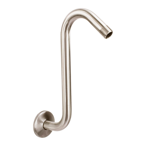 10.5 in. S-Shaped Stainless Steel Shower Head Extension Arm (Brushed Nickel Finish) - Sweatfully