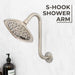 10.5 in. S-Shaped Stainless Steel Shower Head Extension Arm (Brushed Nickel Finish) - Sweatfully